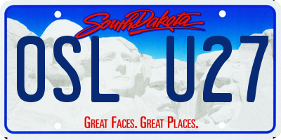 SD license plate 0SLU27