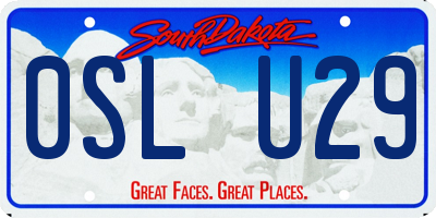 SD license plate 0SLU29