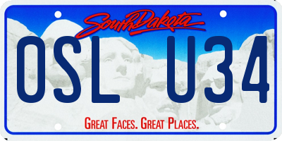 SD license plate 0SLU34