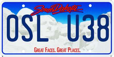 SD license plate 0SLU38