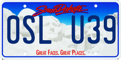 SD license plate 0SLU39