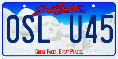 SD license plate 0SLU45