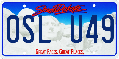 SD license plate 0SLU49