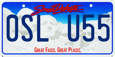 SD license plate 0SLU55