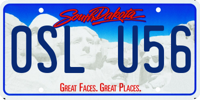 SD license plate 0SLU56