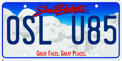 SD license plate 0SLU85