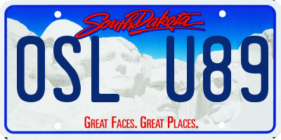SD license plate 0SLU89