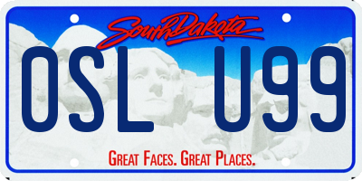 SD license plate 0SLU99