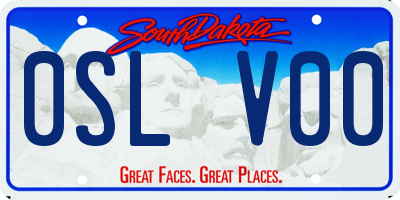 SD license plate 0SLV00
