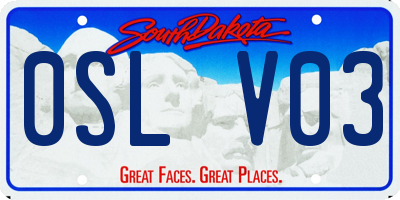 SD license plate 0SLV03