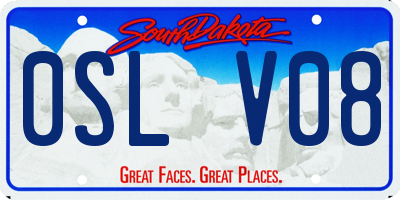 SD license plate 0SLV08