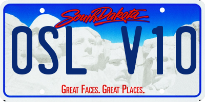SD license plate 0SLV10