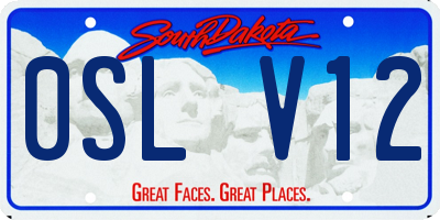 SD license plate 0SLV12