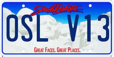 SD license plate 0SLV13