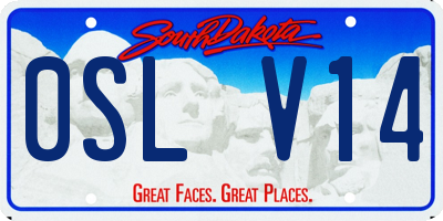 SD license plate 0SLV14