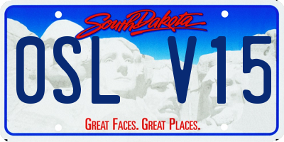 SD license plate 0SLV15