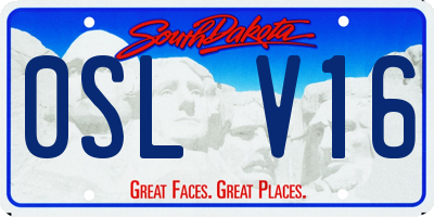 SD license plate 0SLV16