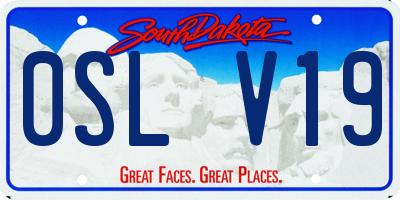 SD license plate 0SLV19