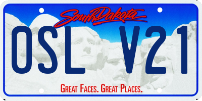 SD license plate 0SLV21