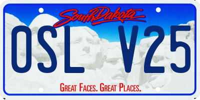 SD license plate 0SLV25