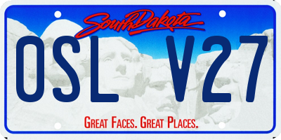 SD license plate 0SLV27