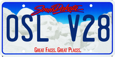 SD license plate 0SLV28