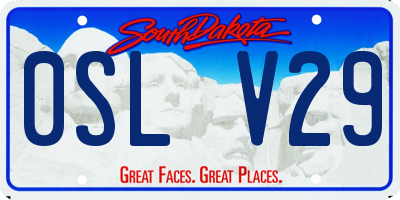 SD license plate 0SLV29