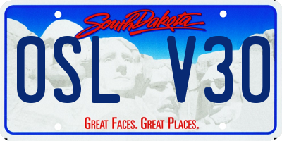SD license plate 0SLV30