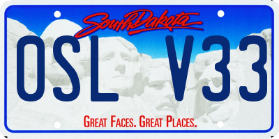 SD license plate 0SLV33
