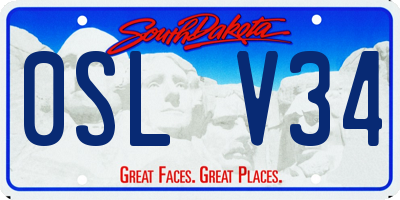 SD license plate 0SLV34