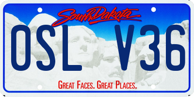 SD license plate 0SLV36
