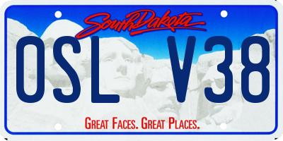 SD license plate 0SLV38