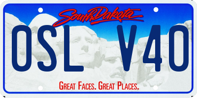SD license plate 0SLV40