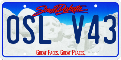 SD license plate 0SLV43