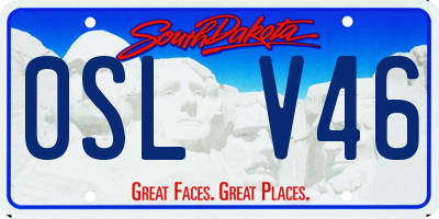 SD license plate 0SLV46