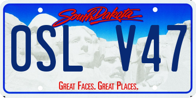 SD license plate 0SLV47