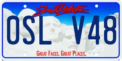 SD license plate 0SLV48