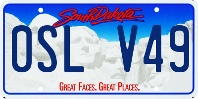 SD license plate 0SLV49