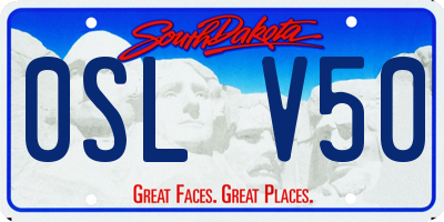 SD license plate 0SLV50