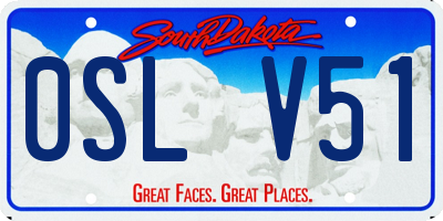 SD license plate 0SLV51