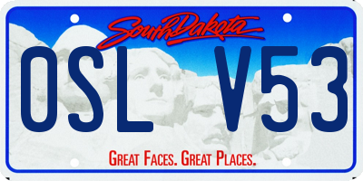 SD license plate 0SLV53