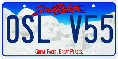 SD license plate 0SLV55