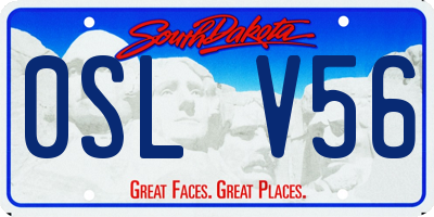 SD license plate 0SLV56