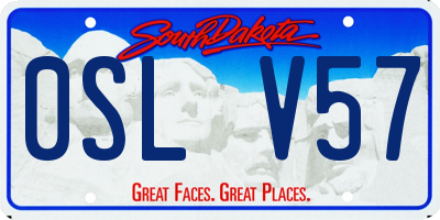SD license plate 0SLV57