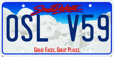 SD license plate 0SLV59