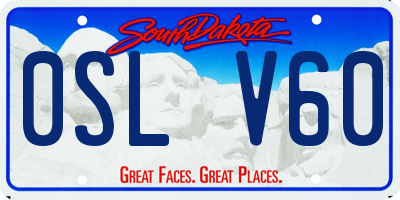 SD license plate 0SLV60