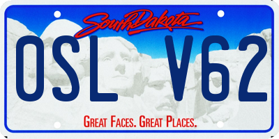 SD license plate 0SLV62