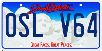 SD license plate 0SLV64
