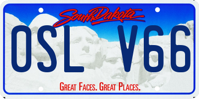 SD license plate 0SLV66