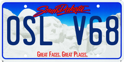 SD license plate 0SLV68